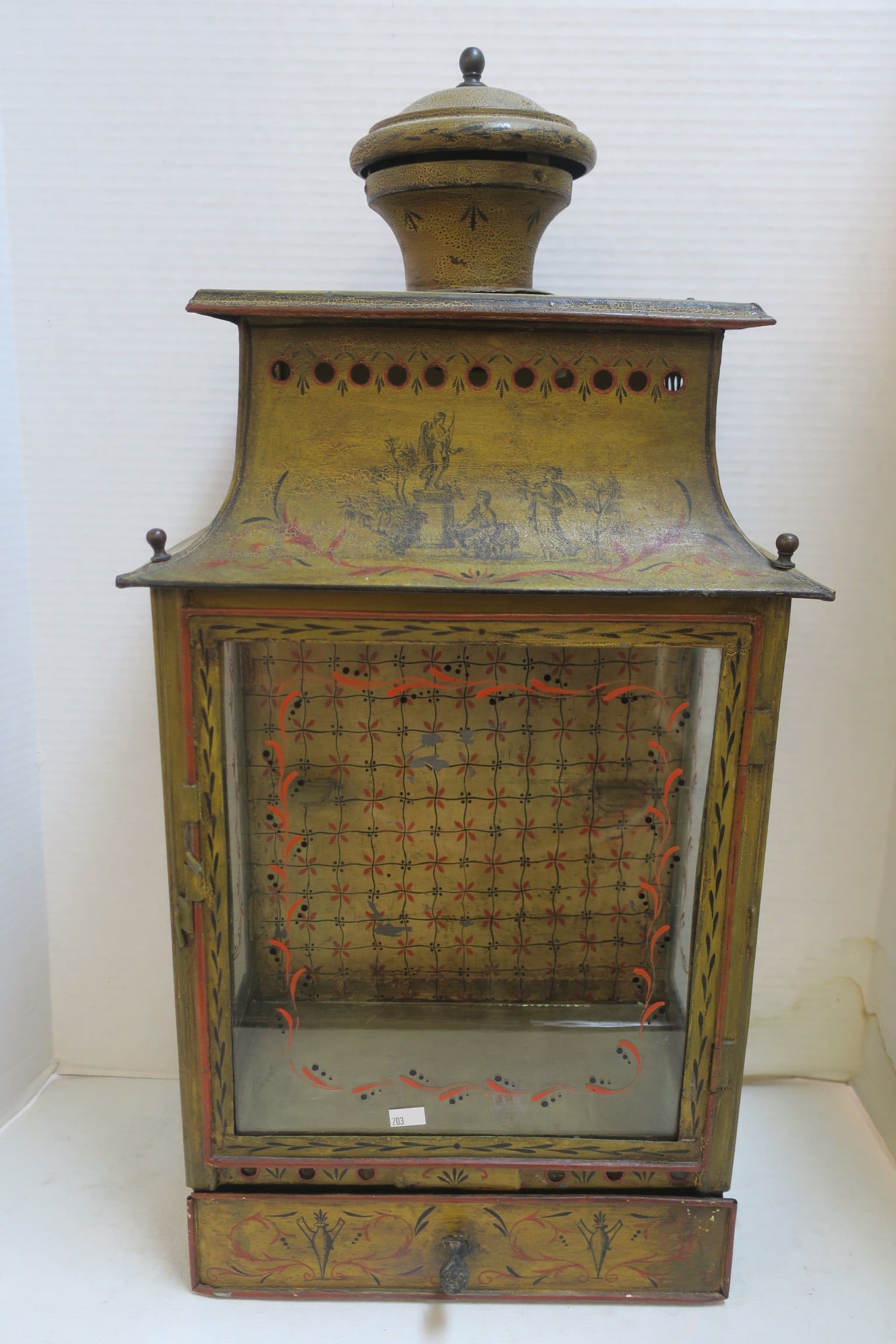 RARE Elsie McNeill Inc. Tole Painted Cabinet with Drawer: (1 of 6)