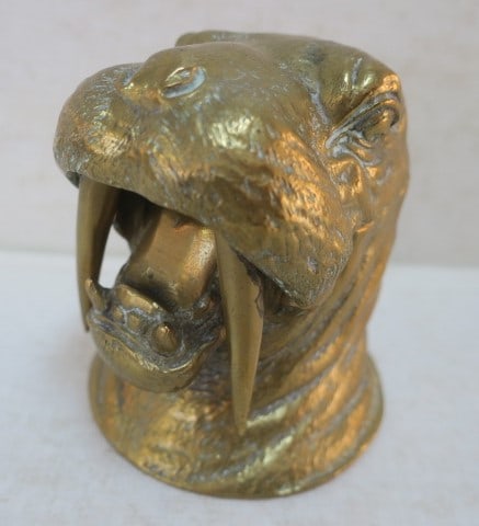Arthur Court Designs Brass Walrus Lighter:: Arthur Court Designs Brass Walrus Lighter: Stamped on Bottom and Copyrighted @1976. Suspect that It was Originally an Inkwell with Lighter Replaced Insert. 4"T. (200-400)