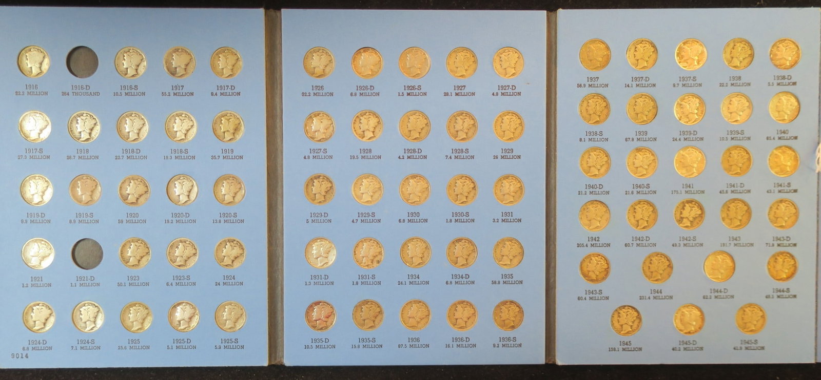 Collection of 75 MERCURY Dimes in Whitman Folder: (1 of 3)