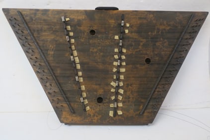 Rare Large Wooden Primitive Chinese Dulcimer / Zither: