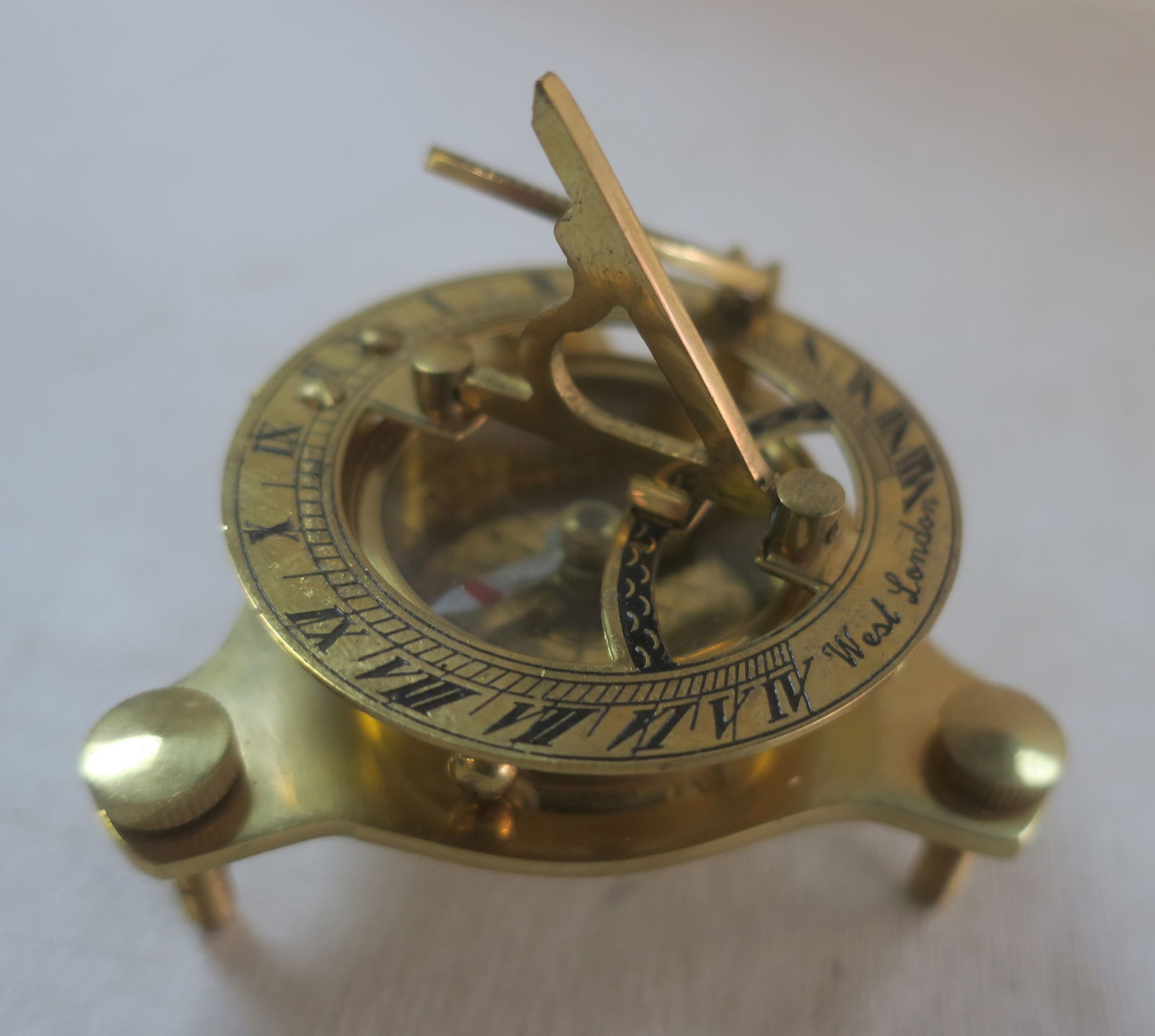 Nautical WEST LONDON Brass Pocket Sundial; (1 of 4)