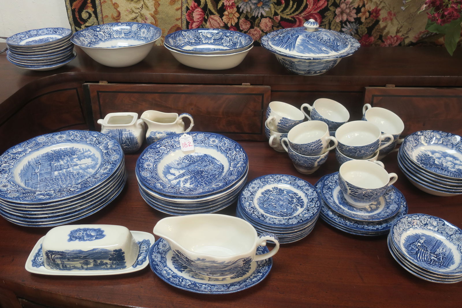STAFFORDSHIRE IRONSTONE LIBERTY BLUE Dinnerware Set: (1 of 6)