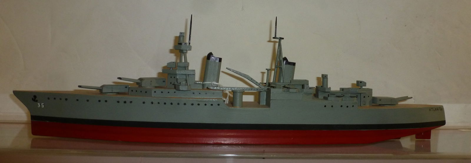 Wooden Model of USS INDIANAPOLIS, CA 35: (1 of 3)