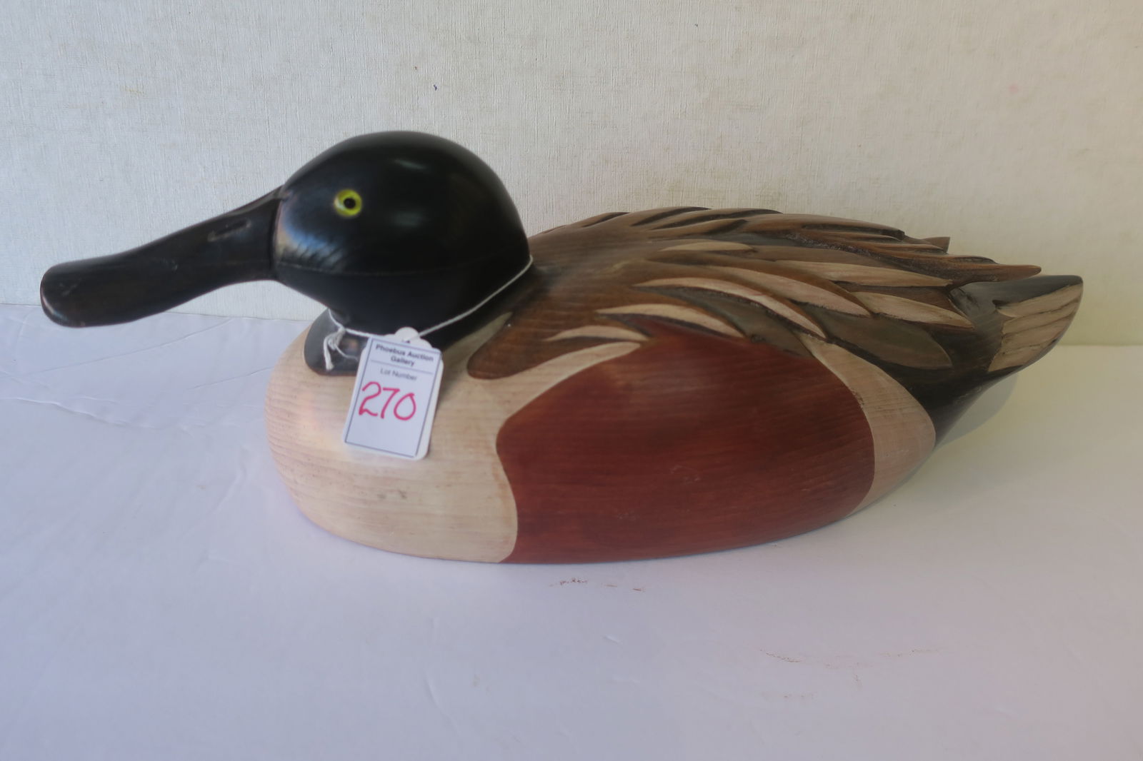 Signed BOB HAYDEN Handcrafter Wood Duck Decoy: (1 of 3)