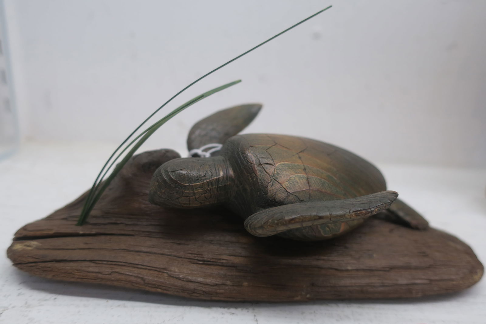 Vintage Carved Wood Sea Turtle Sculpture: (1 of 3)