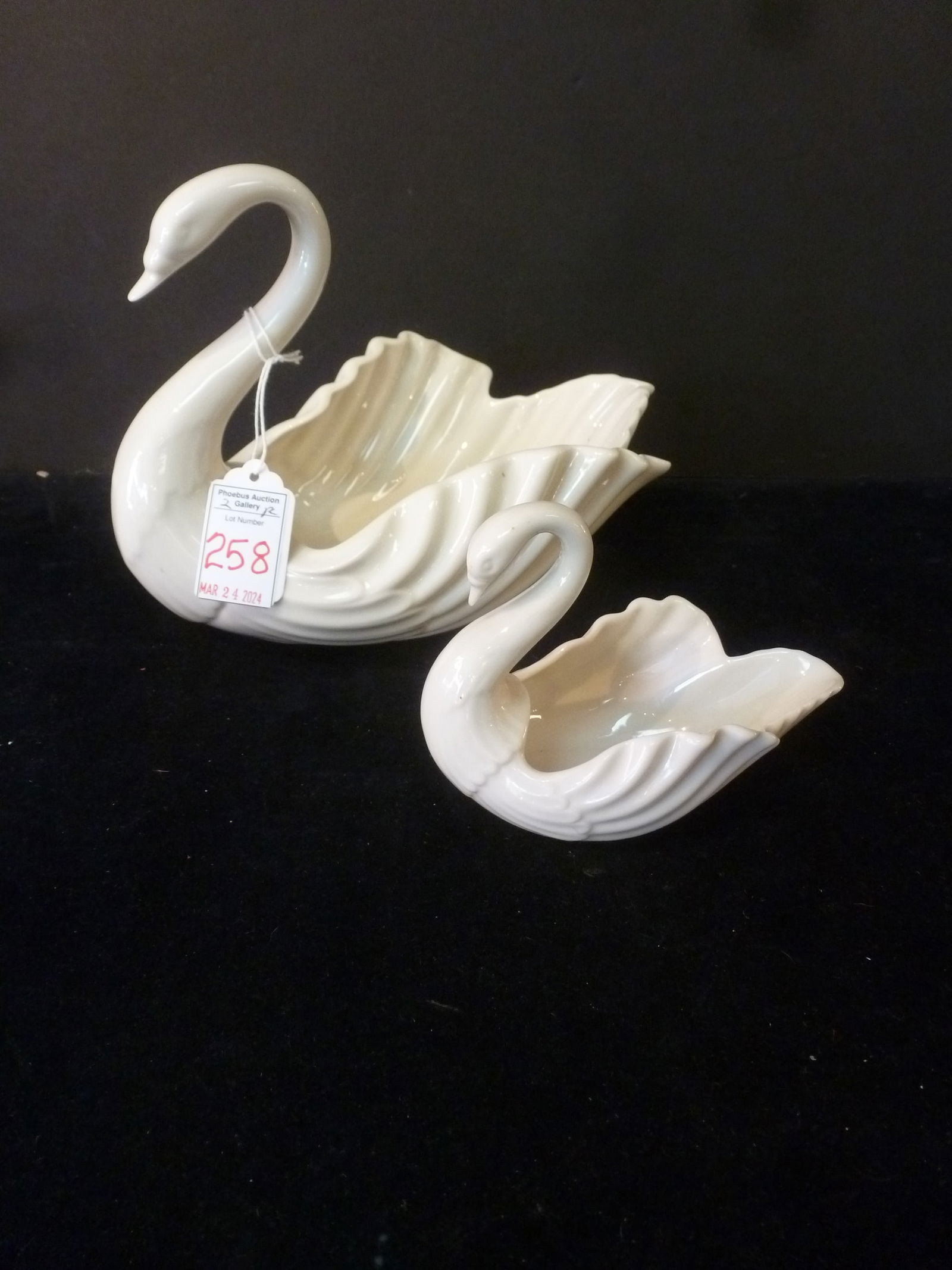 Two LENOX Porcelain Swan Bowls: (1 of 3)