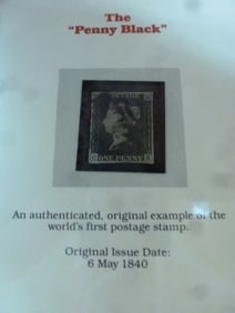 PENNY BLACK, World's First Postage Stamp, 6 May 1840: