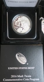 2016P MARK TWAIN U.S. COMMEMORATIVE SILVER DOLLAR:
