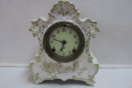 ANSONIA Ceramic Cased Mantel Clock: