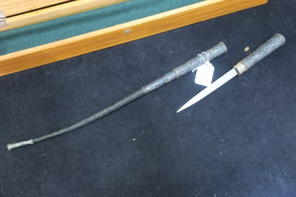 Antique Ottoman Camel Whip with Secret Dagger Inside: