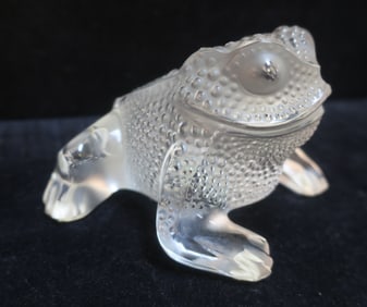 LALIQUE, FRANCE, "Gregoire" Crystal Glass Toad: