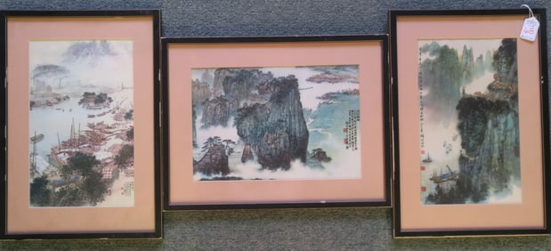Three Chinese Landscape Prints: