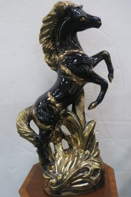 Large Vintage Retro 1950's Black Horse Stallion: