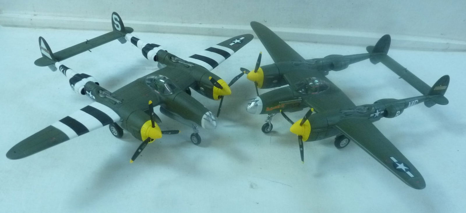 Two FRANKLIN MINT Die Cast Models of P-38 Fighters: (1 of 3)