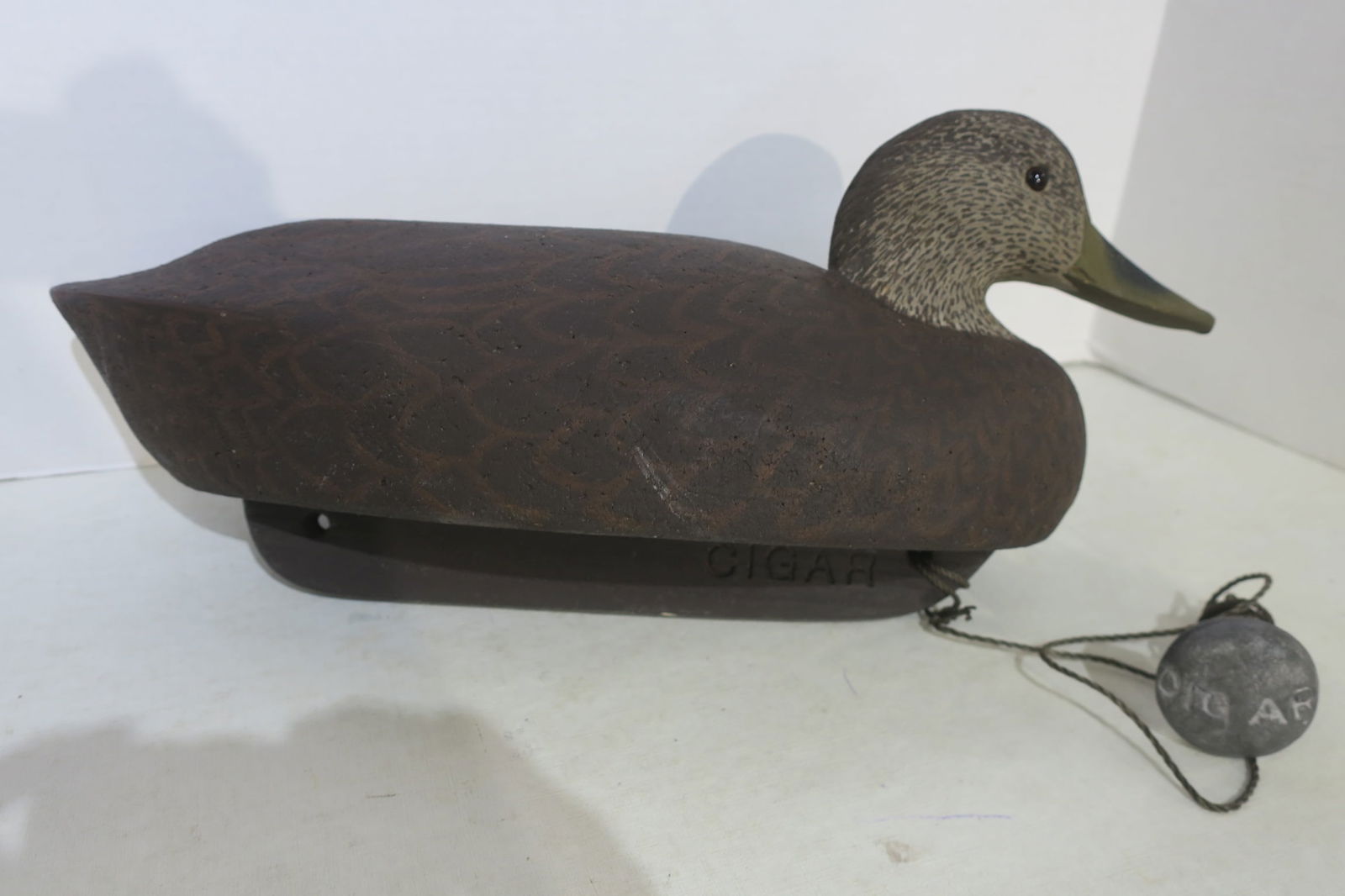 DELBERT "CIGAR" DAISY, Hand Carved Black Duck Decoy: (1 of 6)