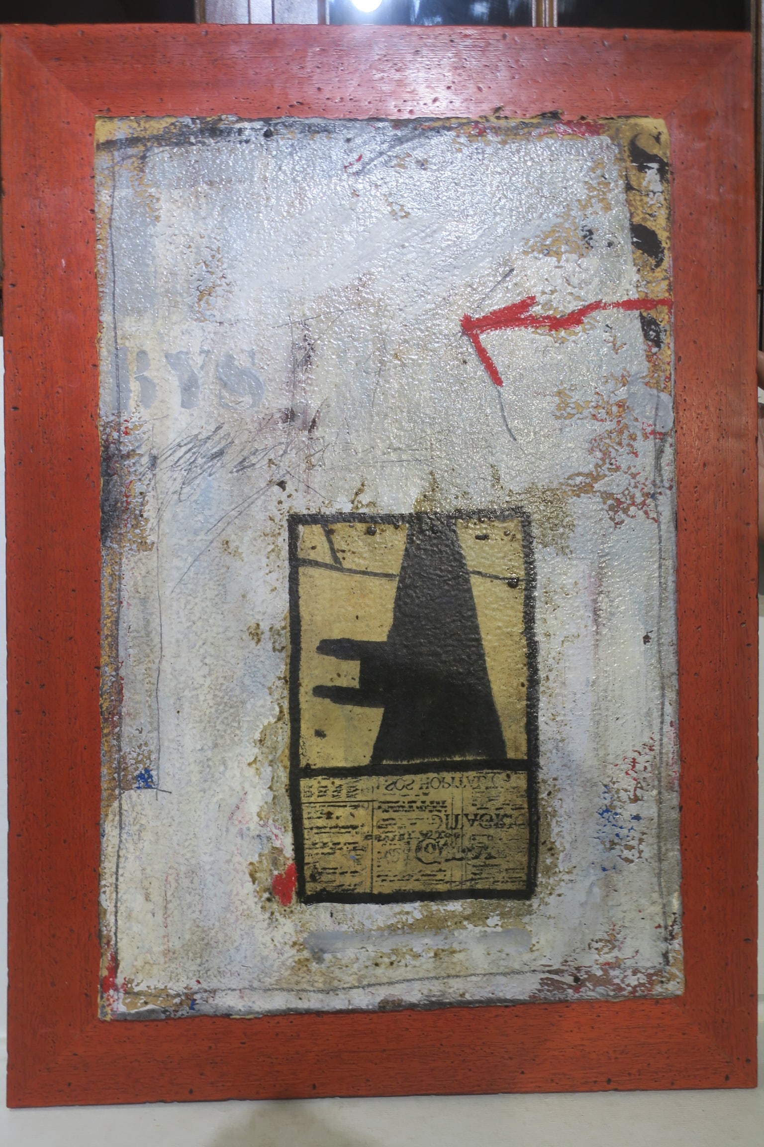 Abstract Acrylic on Board, Tomato Red Board: (1 of 3)