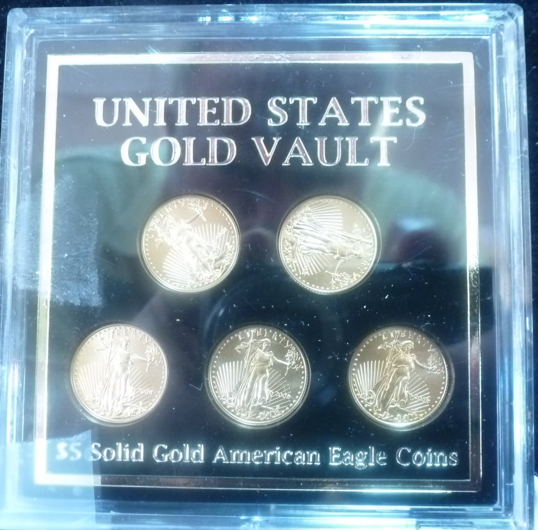 FIVE GOLD $5 AMERICAN EAGLE BULLION .1 OZ GOLD COINS (1 of 3)