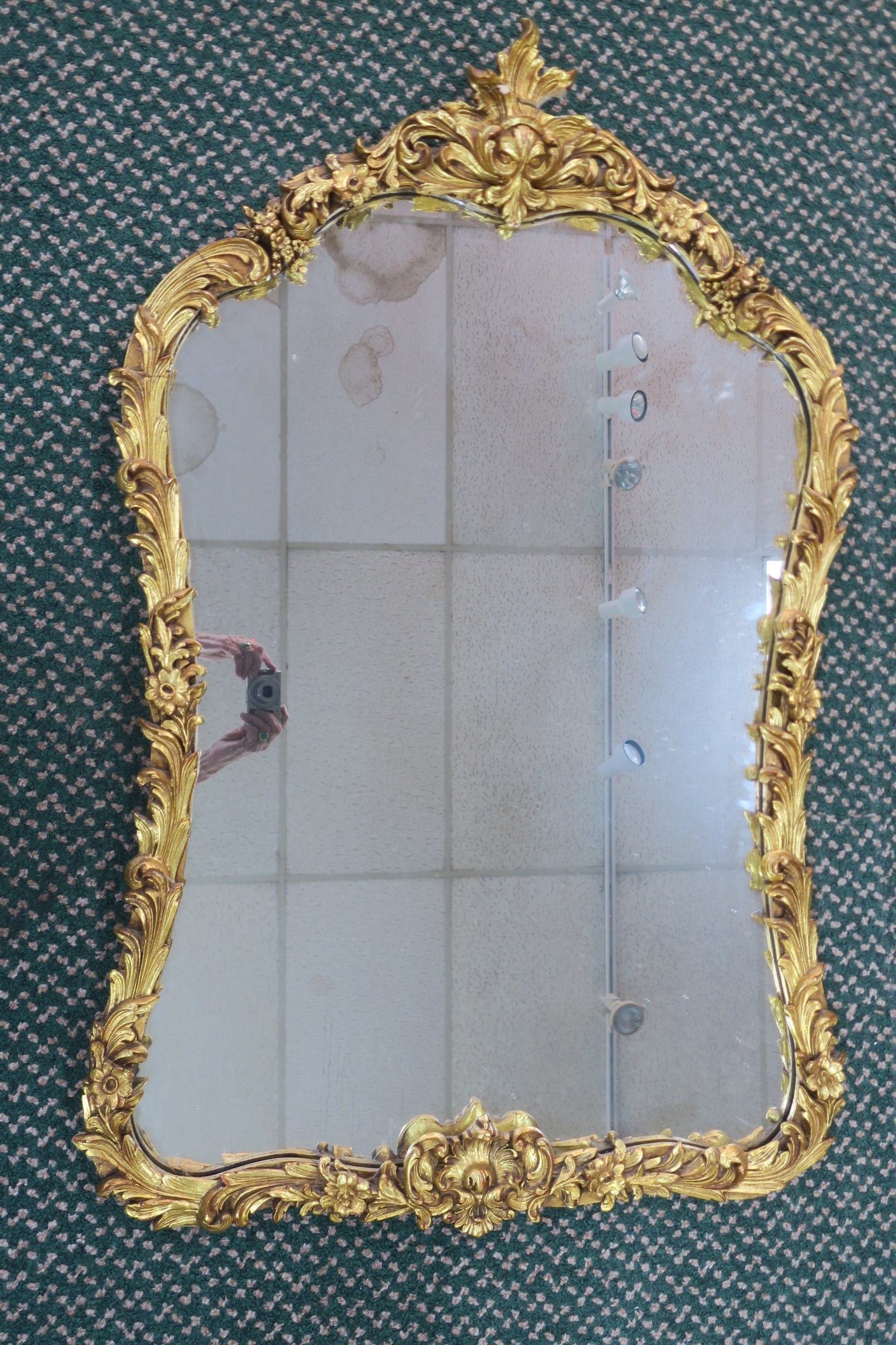 French Rococo Gilt Wood Framed Wall Mirror: (1 of 4)