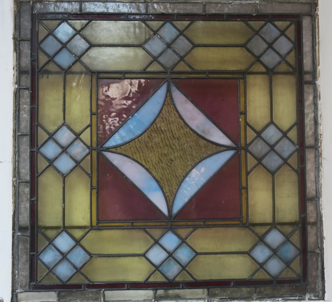 Antique Leaded, Stained Glass Window: (1 of 3)