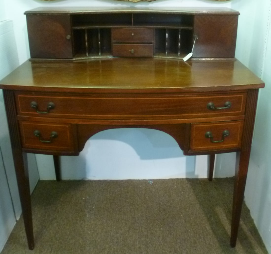 MERSMAN Vintage Edwardian Style Inlaid Ladies Desk: (1 of 3)