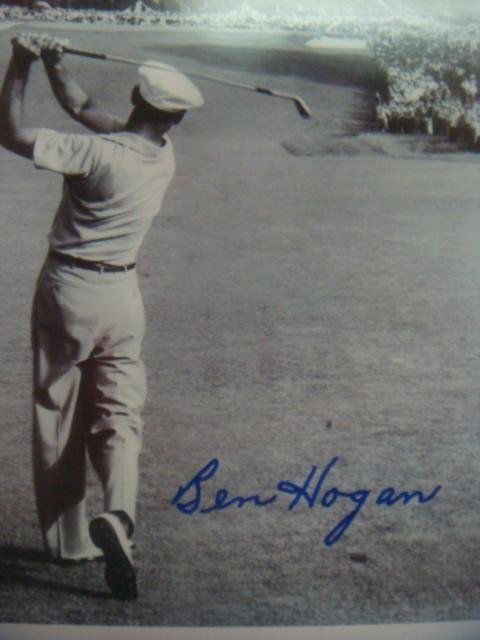 BEN HOGAN Autographed 8 x 10 B&W Photograph: BEN HOGAN Autographed 8 x 10 B&W Photograph: Autographed Lower Right in Blue Ink of Hogan on the Links. Very Good Condition. (100-150)