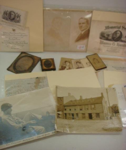 Historical Political and Government Ephemera:: Historical Political and Government Ephemera: 1878 Sewing Machine Receipt, 1944 Photos of Admiral Wilkerson. 1938 Gov. of VA Inauguration Ceremony, 1938 Dinner Invitation From Roosevelt. Letters to Co
