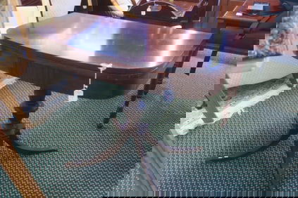 Vintage Game Table with Brass Capped Animal Paw Feet