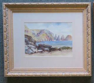 PAUL C. NAFTEL Notable 19th Cent. Framed Watercolor: