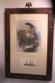 Custom Frame with Photos of Sailor and Ship