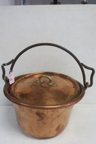 Antique Hand Hammered Kettle with Lid:
