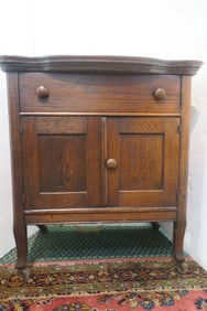 Single Drawer Oak Storage Cabinet: