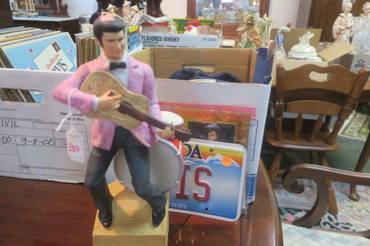 Still More Elvis Presley Memorabilia: Includes Decanter, License Plate from Nevada, Ball Caps, Wrist Watches and Pocket Watch, Cards, Post Cards, Magnets, Magazines and More.