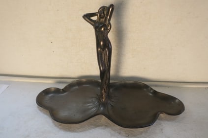 Bronze Reproduction of Art Nouveau Lady Mint Tray:
