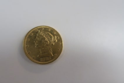 1895 Liberty Half Eagle $5 Gold Coin: