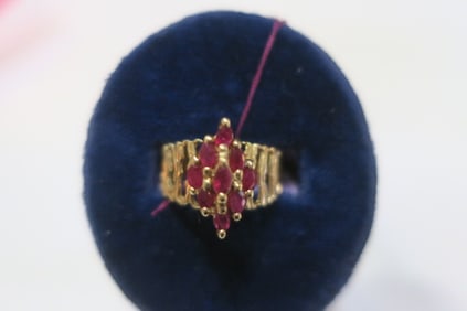10kt Yellow Gold and Ruby Ring: