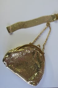 WHITING & DAVIS Gold Mesh Evening Bag and Bracelet: