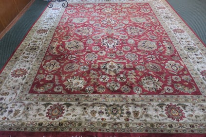 Kashan Brick Red/Ivory Traditional Rug: