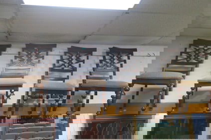 Set of Four Walnut Stained Side Chairs: