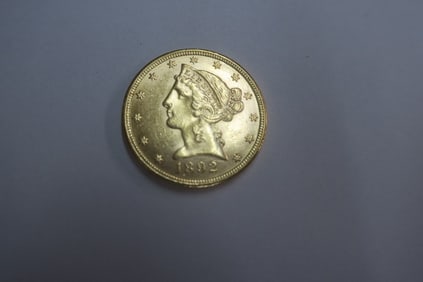 1892 Liberty Half Eagle $5 Gold Coin: