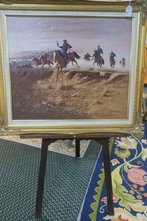 Charge of Soldiers Oil on Canvas Signed CANDA (1 of 4)