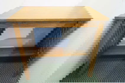 Golden Oak Table with Side Slats: