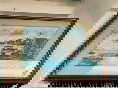 CRAIG KAVAFES Watercolor "Town with Seaward Eyes":