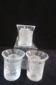 Three LALIQUE "Enfants" Cherubs Shot Glasses:
