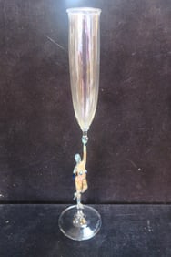 EMILIO SANTINI Art Glass Champagne Flute: