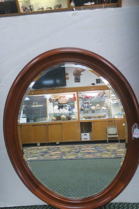 Tall Bistro Table with 3 Swivel Armchairs:: Table is 36"T with 6" Round Top. Three Chairs Made by Chromcraft Have Wooden Arm Rests, Taupe Upholstered padded Swivel Seats and Backs. Metal Frames.