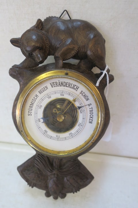 Black Forest Barometer with Carved Bear: (1 of 3)