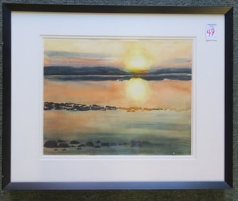 Sunrise/Sunset Watercolor by LYNN HOLBEIN: