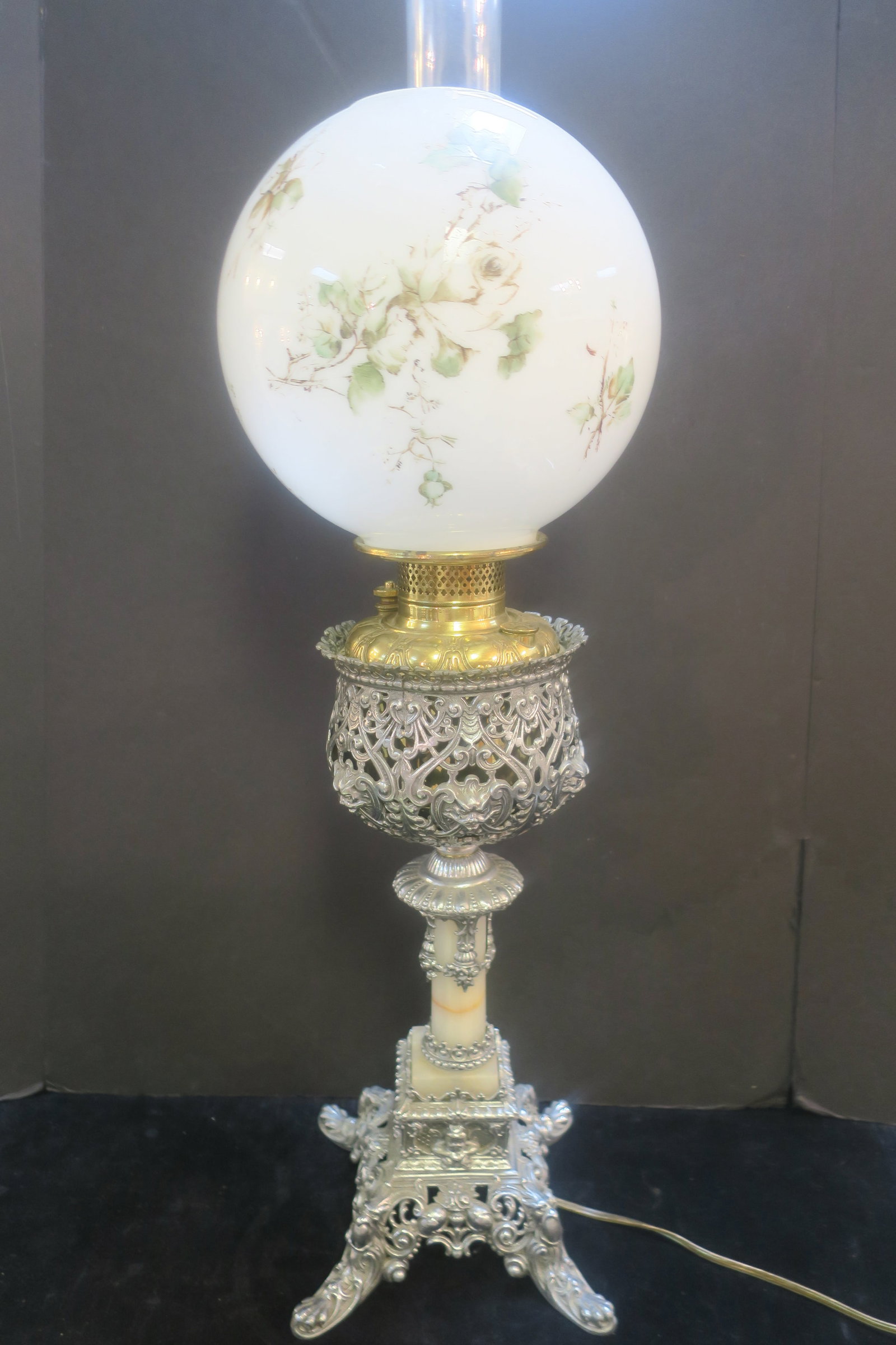 Glass Globe Electric Oil Lamp (1 of 3)