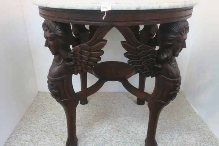 Renaissance Revival Marble Top Figural Table (1 of 4)