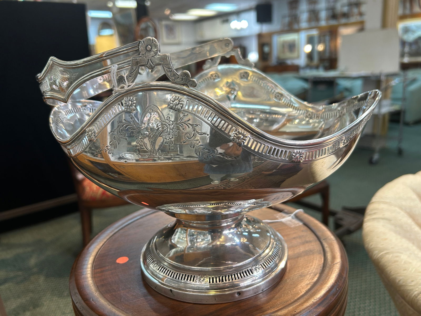 Large Sterling Silver Brides Basket (1 of 4)